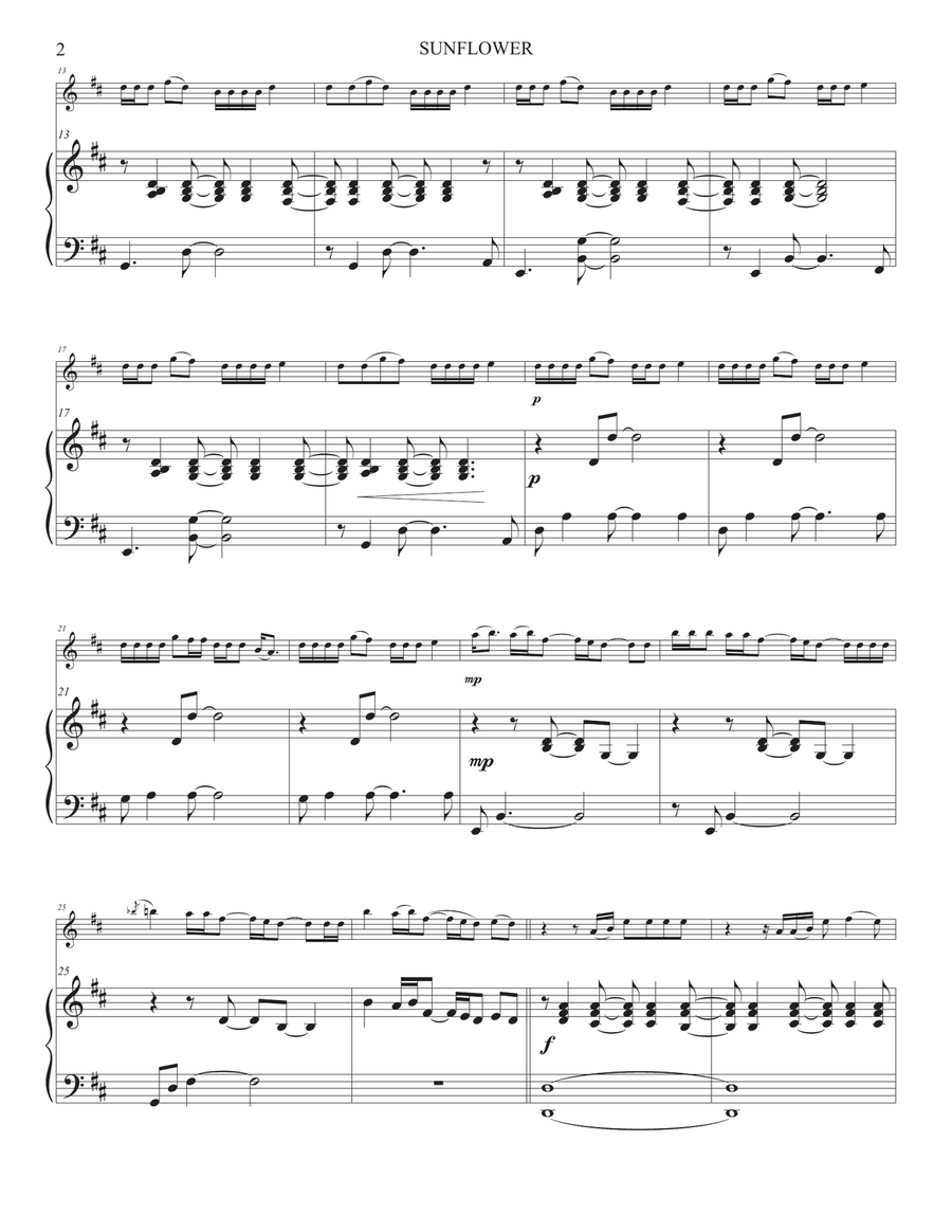 Sunflower Flute Solo scores gallery preview page 4