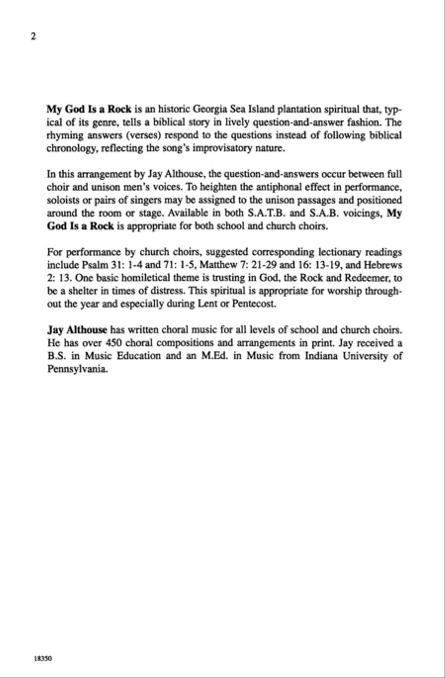 My God Is a Rock My God Is a Rock 4-Part scores gallery preview page 2