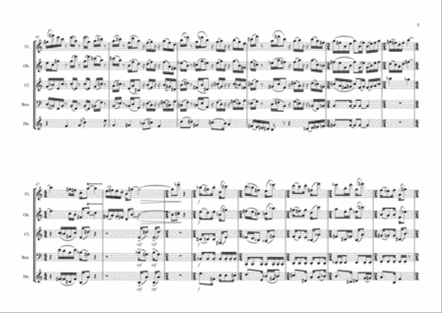 Yazzir II for Wind Quintet Woodwind Quintet scores gallery preview page 5