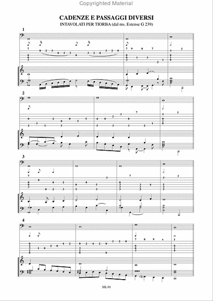 Cadenze e Passaggi diversi for Theorbo from the Modena manuscript G 239 (17th century) Theorbo scores gallery preview page 2