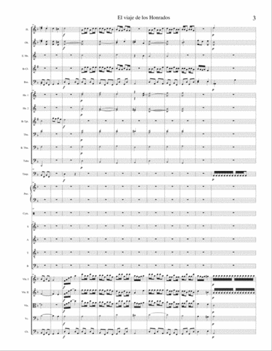 El viaje de los Honrados III movimiento. Full Orchestra scores gallery preview page 3