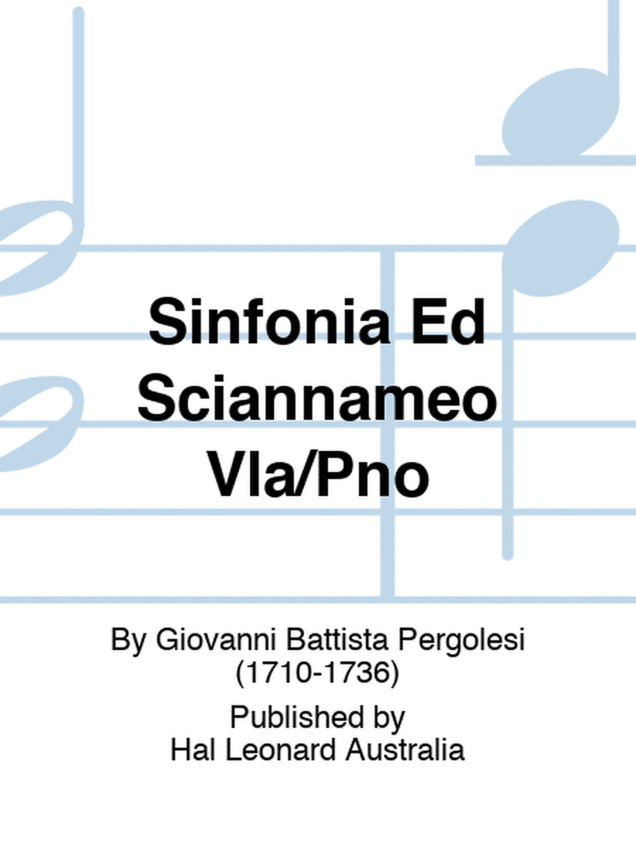 Pergolesi - Sinfonia Viola/Piano Ed Sciannameo