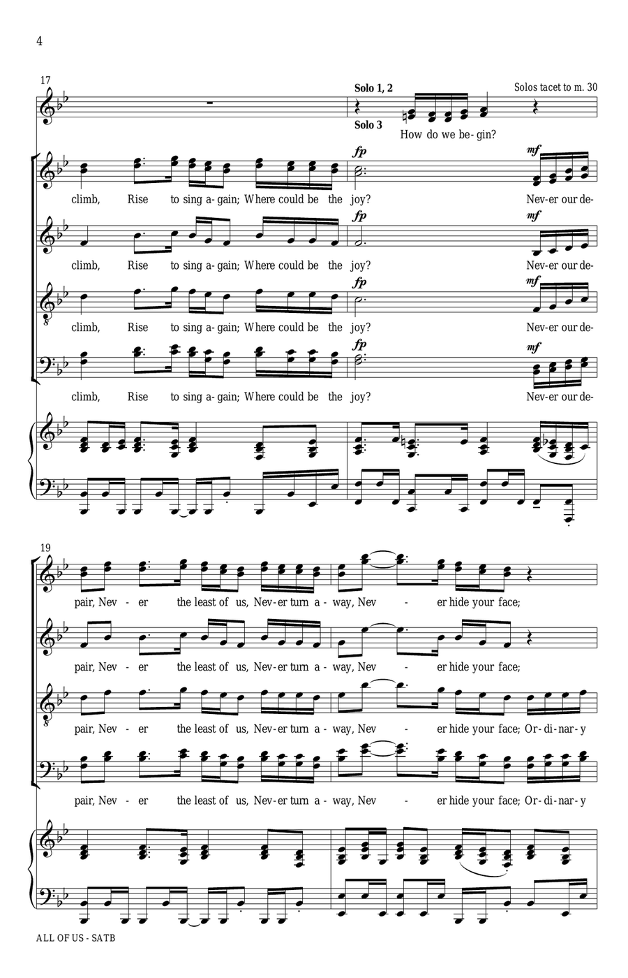 All Of Us All Of Us 4-Part scores gallery preview page 4
