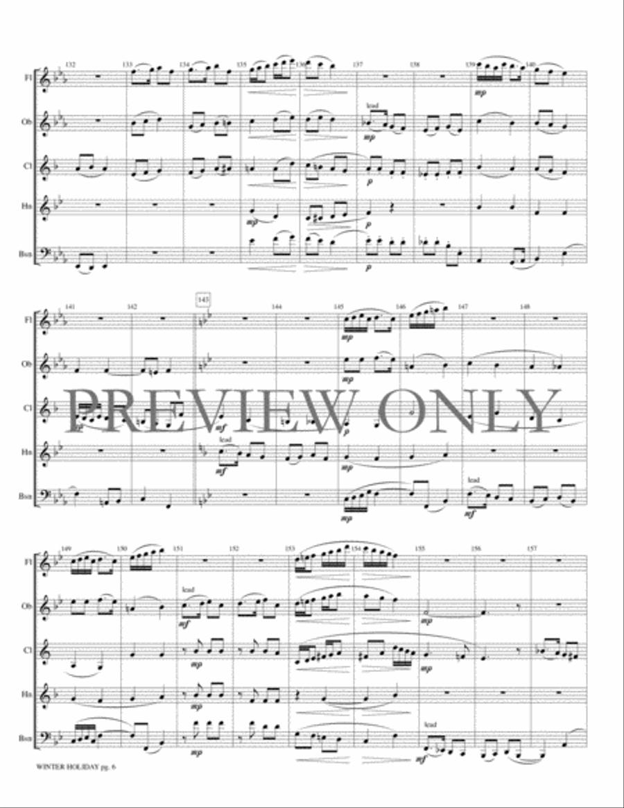 Winter Holiday Woodwind Quintet scores gallery preview page 7