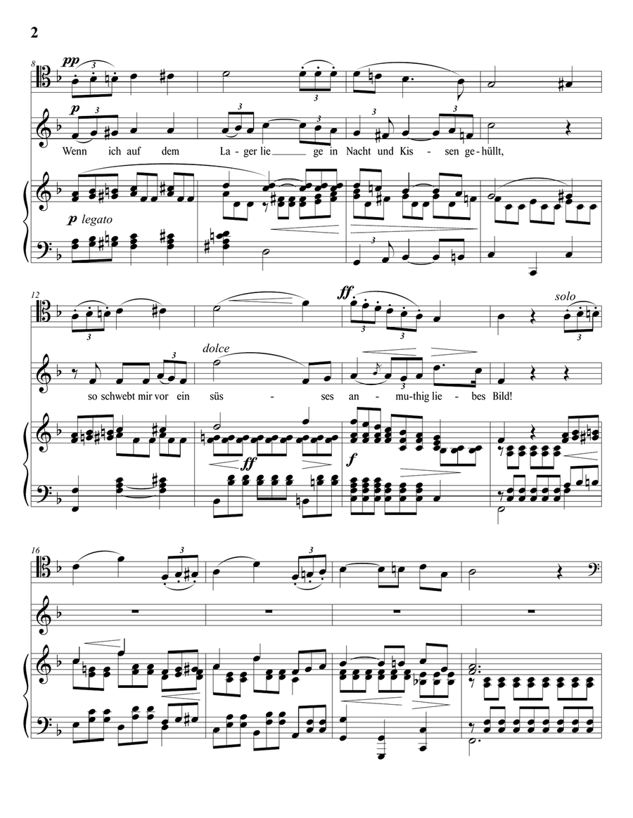 LANG: Traumbild, Op. 28 no. 1 (transposed to F major) Small Ensemble scores gallery preview page 3
