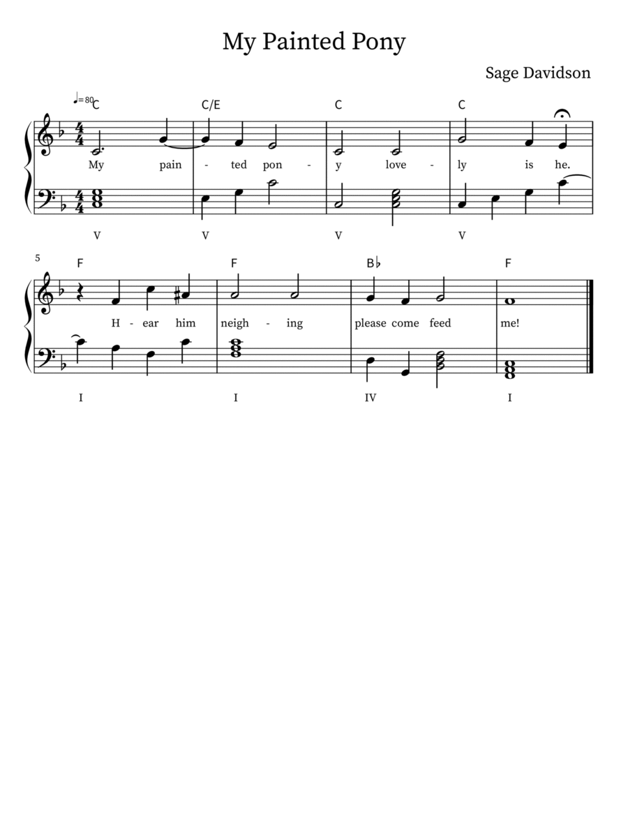My Painted Pony Piano, Vocal, Guitar scores gallery preview page 1