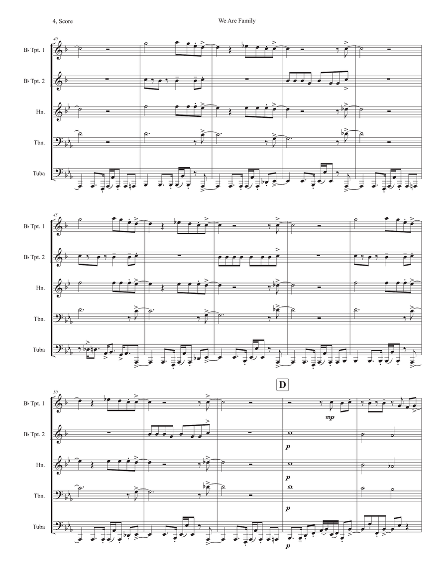 We Are Family Horn scores gallery preview page 4