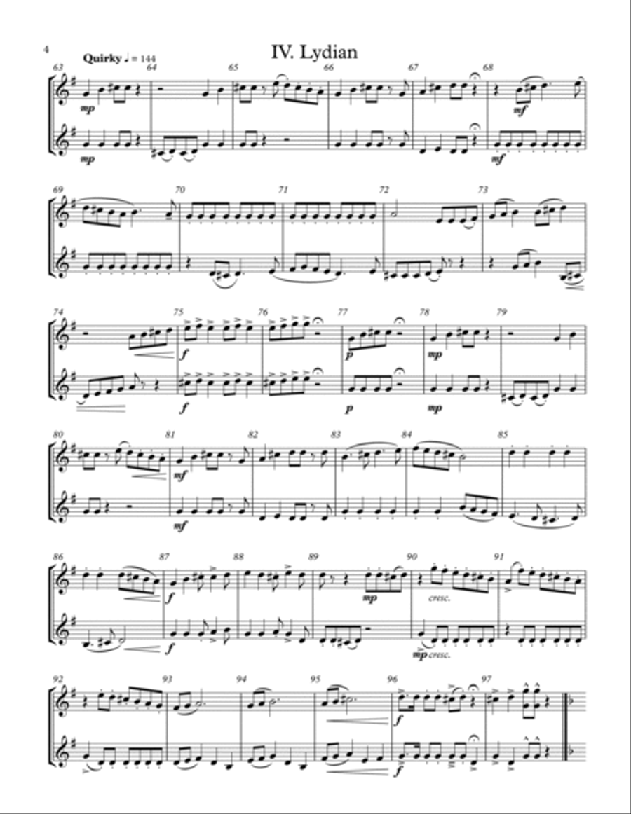 Seven Modes, Seven Duets - Bb Treble Transposition Small Ensemble scores gallery preview page 4