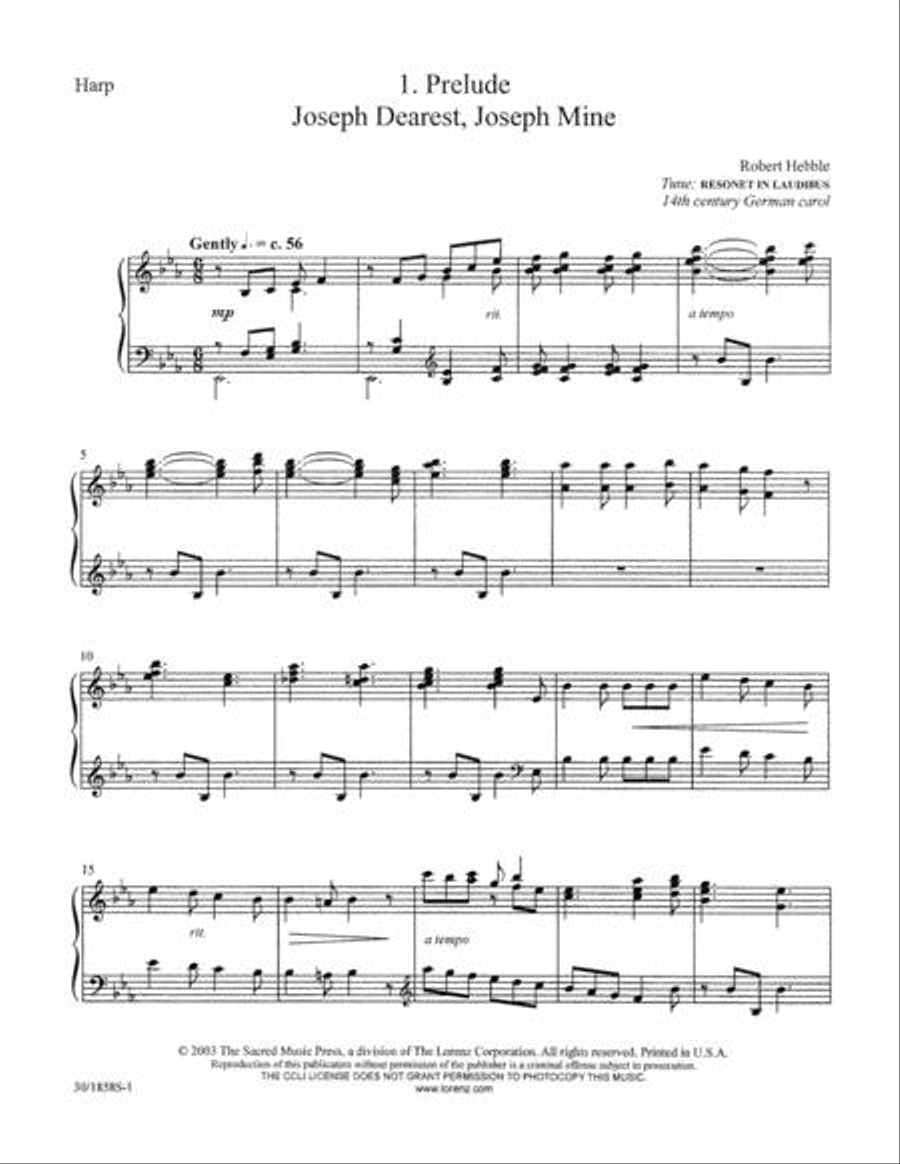 Glad Tidings of Great Joy - Harp Part Choir scores gallery preview page 2