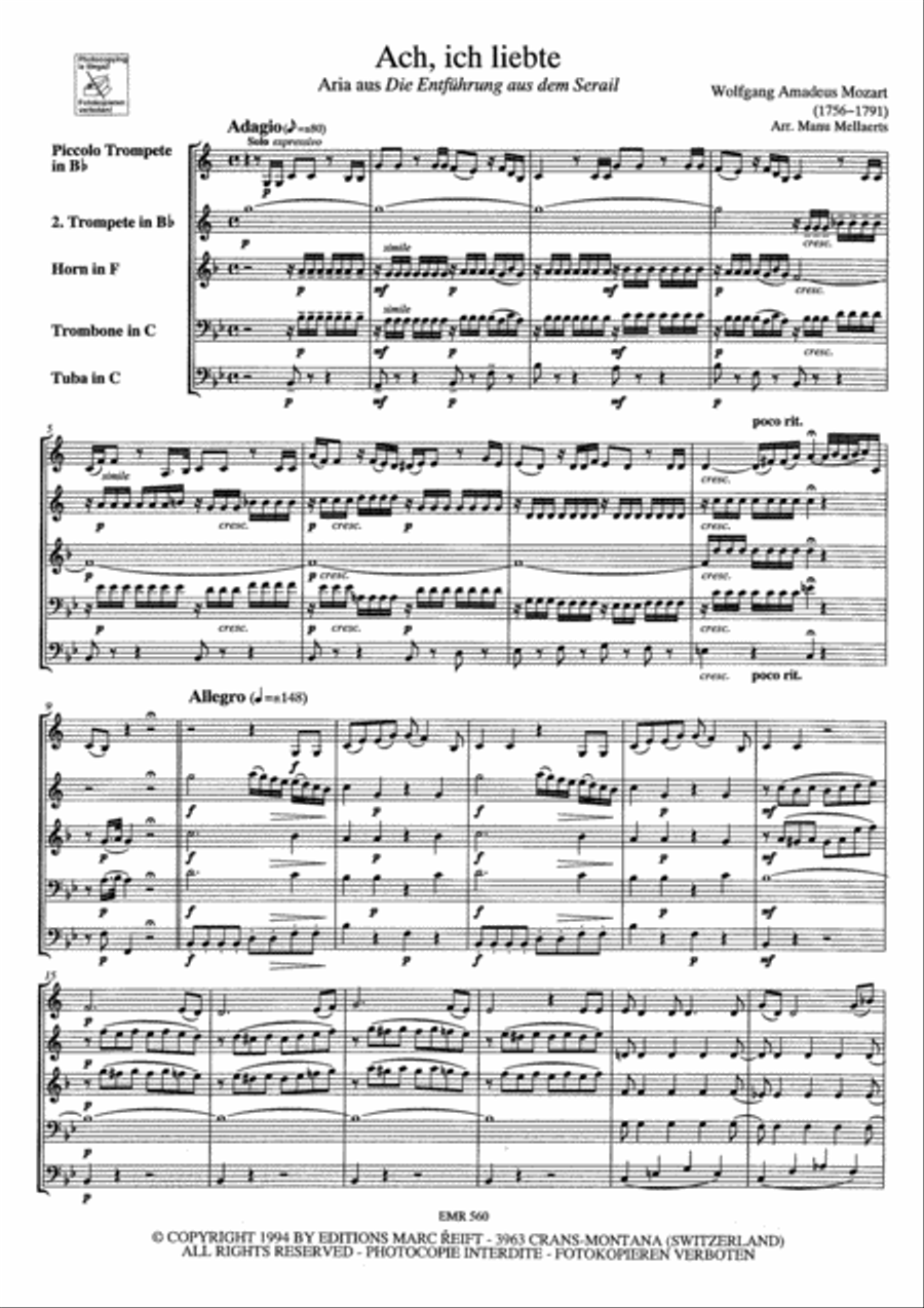 Ach, ich liebte Brass Quintet scores gallery preview page 4