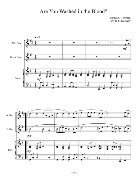 10 Easter Duets for Alto and Tenor Sax with Piano Accompaniment - Volume 2 image number null