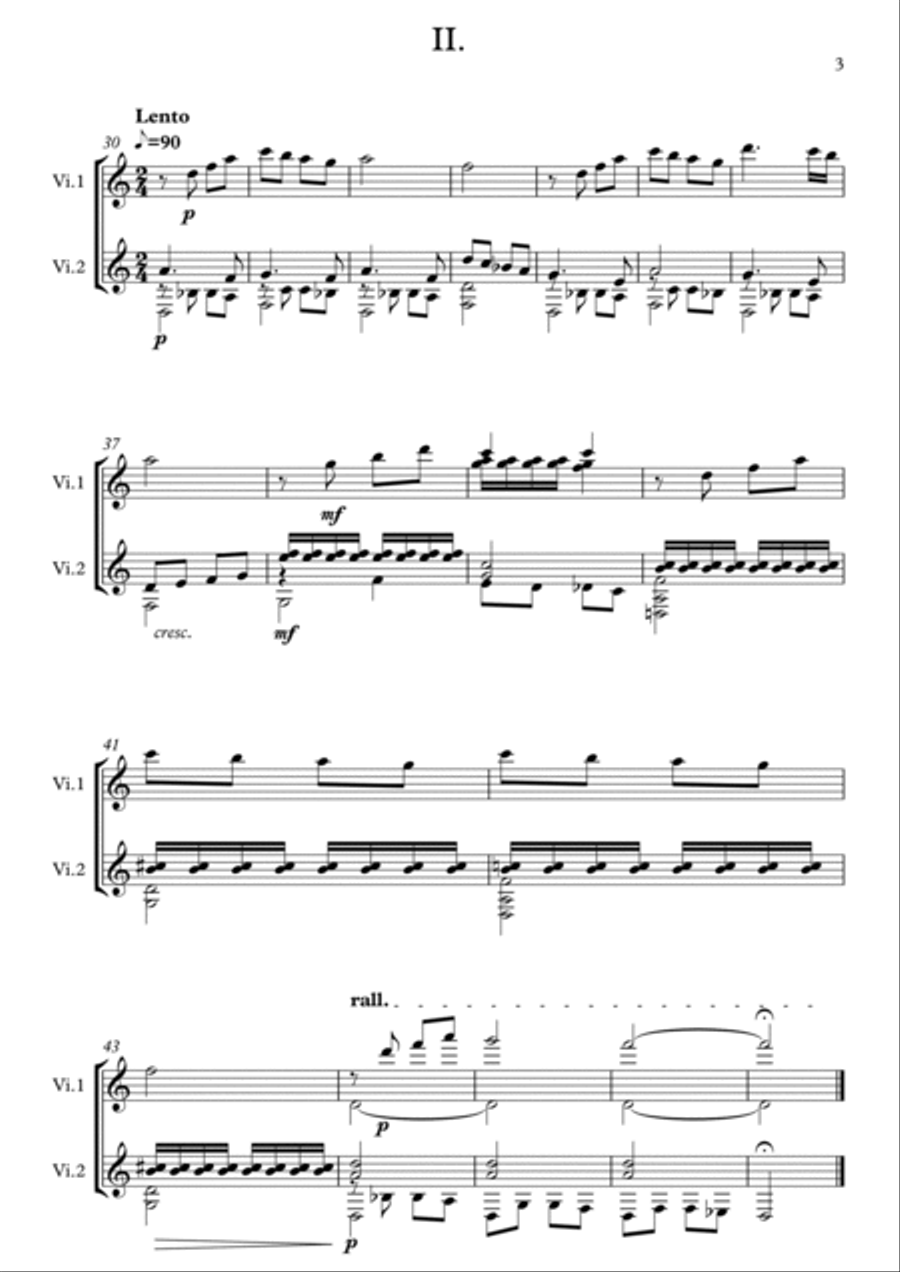 3 Miniaturas para dois violões Classical Guitar scores gallery preview page 3