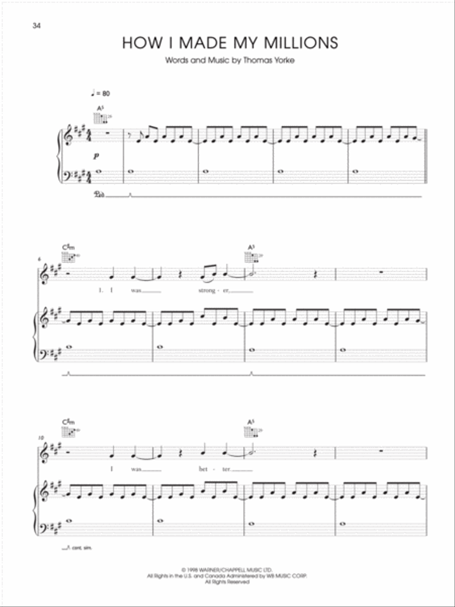 How I Made My Millions Piano, Vocal, Guitar scores gallery preview page 1