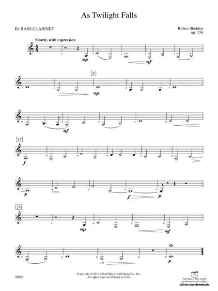 As Twilight Falls: B-flat Bass Clarinet