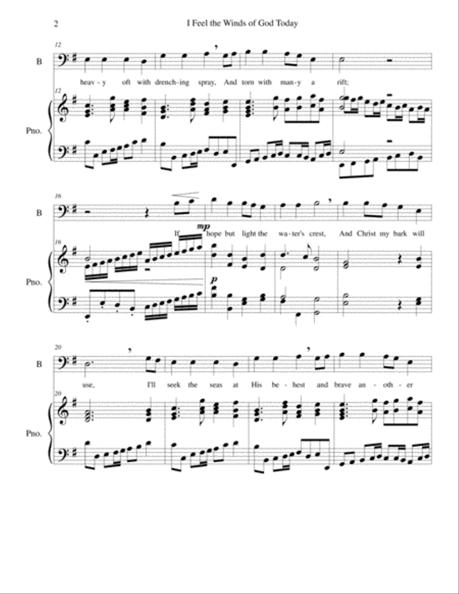 I Feel the Winds of God Today Voice Solo scores gallery preview page 2