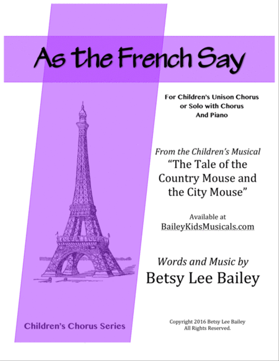 As the French Say Unison Choir scores gallery preview page 1