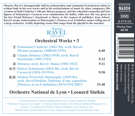 Orchestral Works: Ravel Orchestrations, Vol. 3