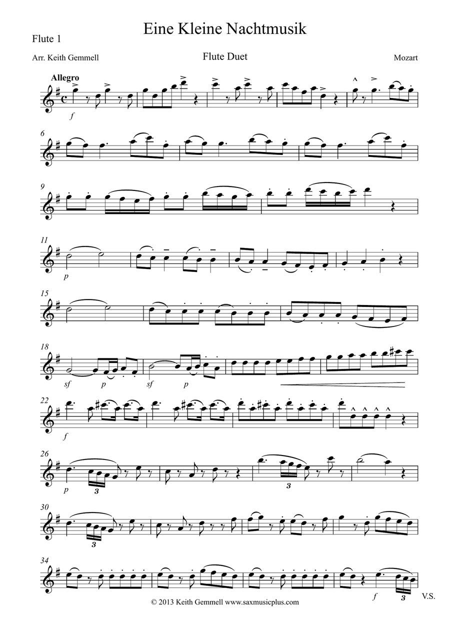 Eine Kleine Nachtmusik: Flute Duet Eine Kleine Nachtmusik: Flute Duet Flute Duet scores gallery preview page 4