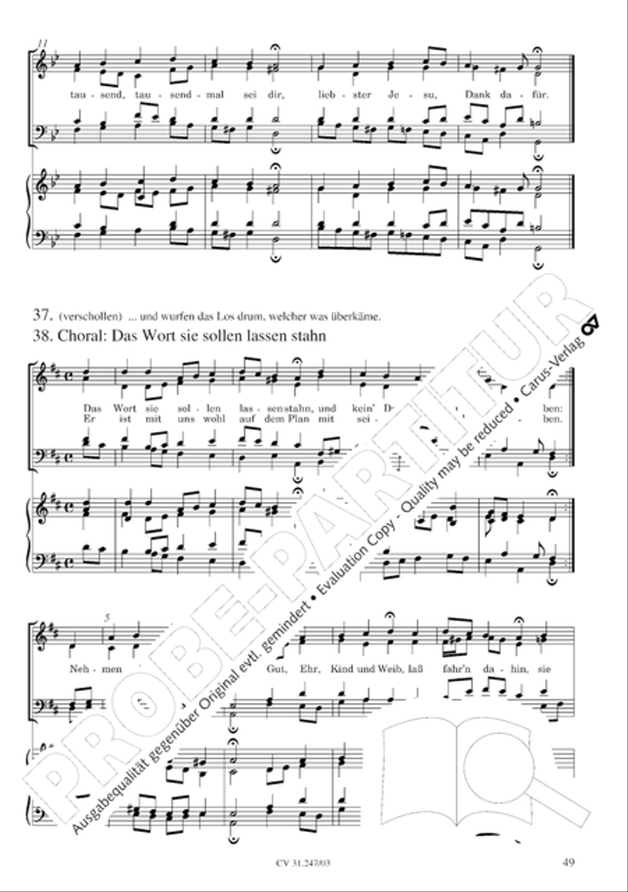 St. Mark Passion (Markus-Passion) 4-Part scores gallery preview page 50