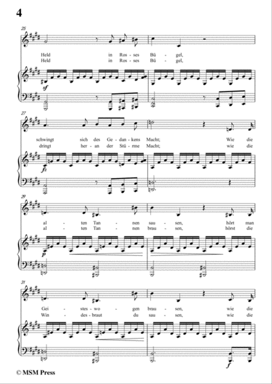 Schubert-Waldes-Nacht,D.708,in E Major,for Voice&Piano Voice scores gallery preview page 6