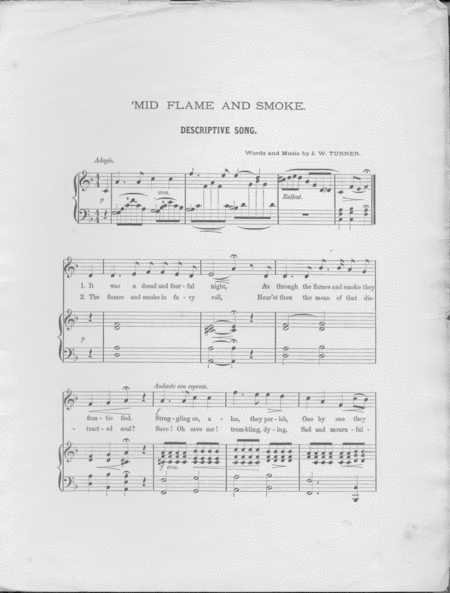 'Mid Flame and Smoke. A Descriptive Song of the Burning of the Brooklyn Theatre