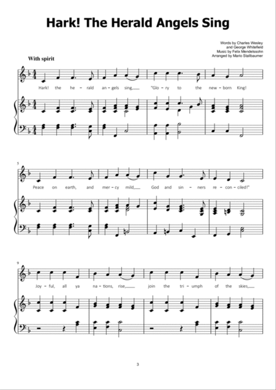 Christmas Piano Album: 10 Essential Christmas Carols for Piano Voice scores gallery preview page 5