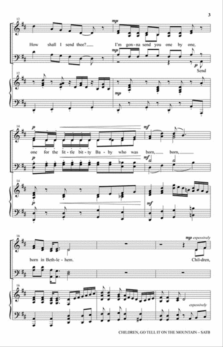 Children, Go Tell It on the Mountain 4-Part scores gallery preview page 3