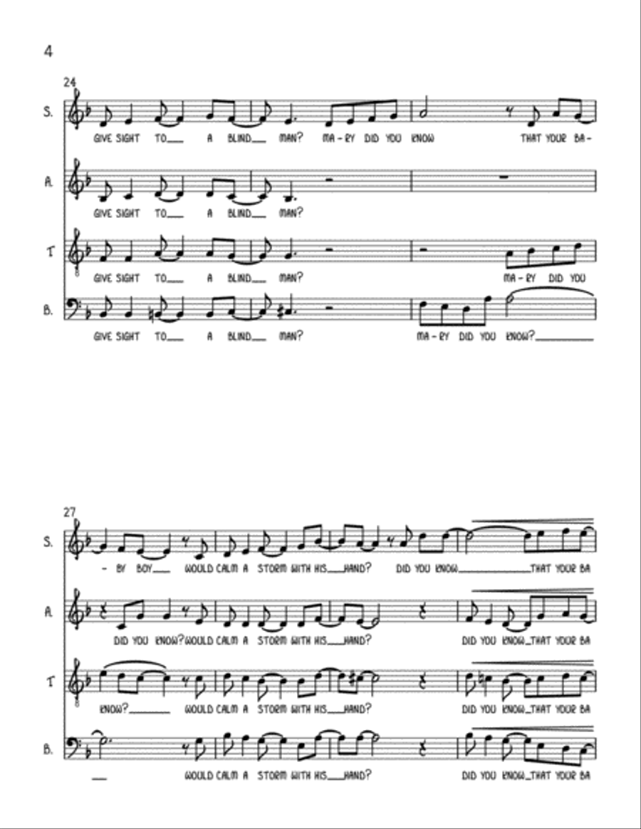 Mary, Did You Know? Mary, Did You Know? 4-Part scores gallery preview page 4