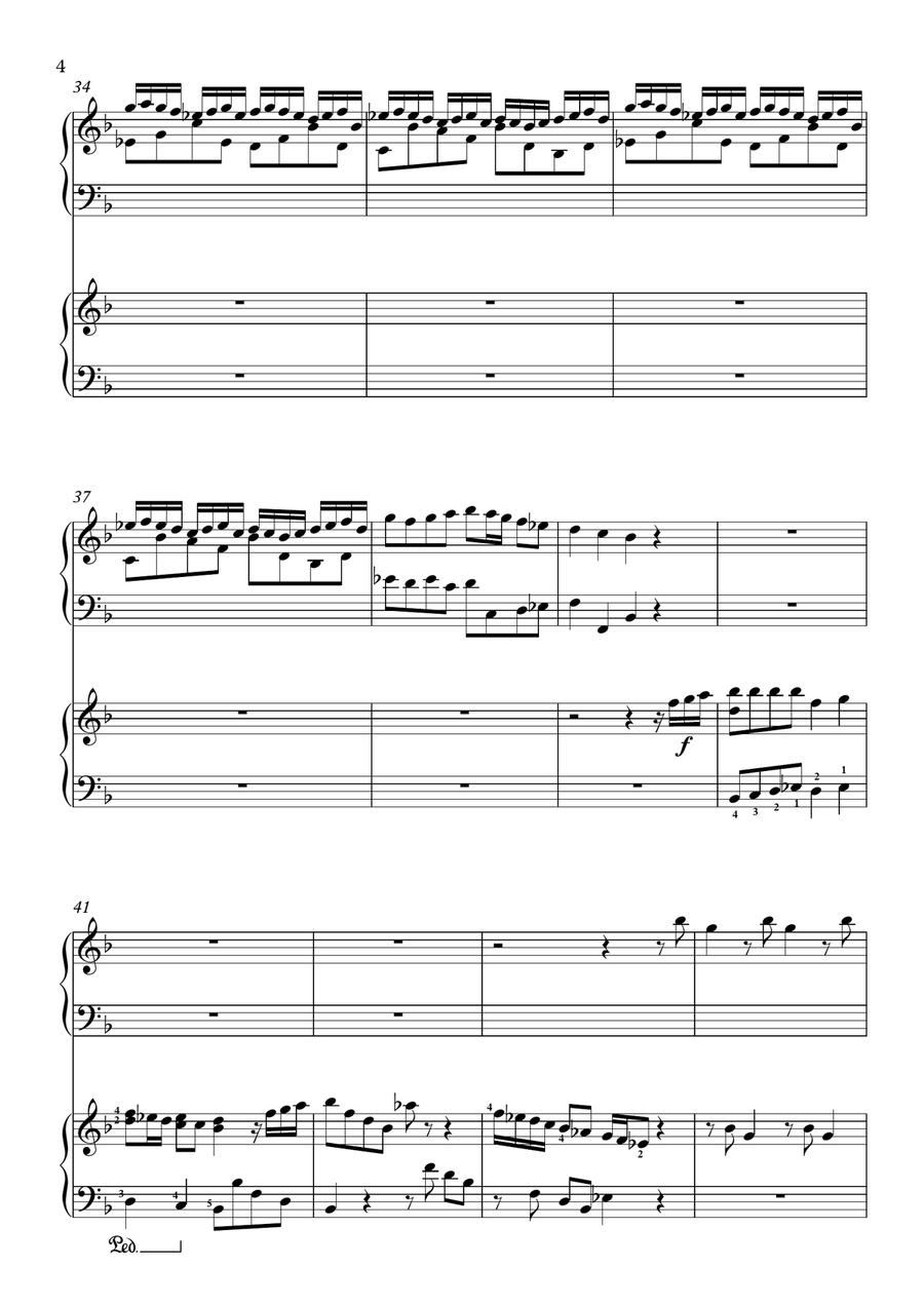 The Cuckoo and the Nightingale (G.F. Handel) - Organ-piano duet Organ Accompaniment scores gallery preview page 4