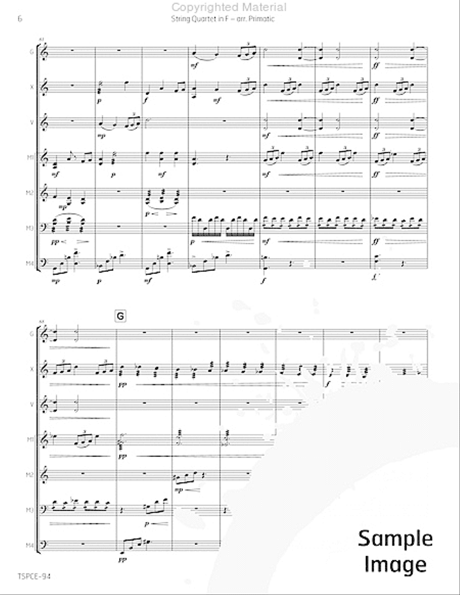 String Quartet in F Percussion Ensemble scores gallery preview page 9