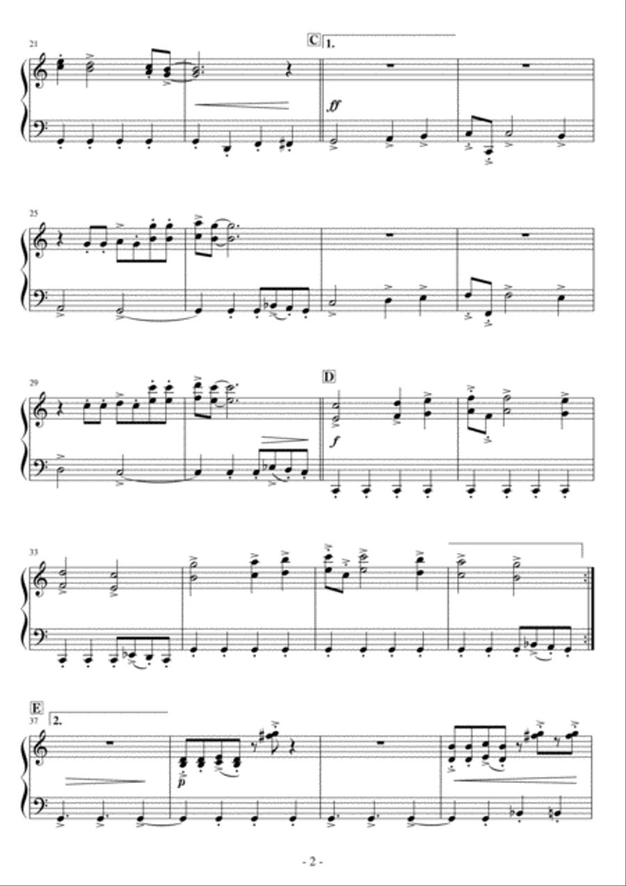 < Short EZ Piano #224 for Christmas > Dancin' Hallelujah ( from The Messiah ) Easy Piano scores gallery preview page 2