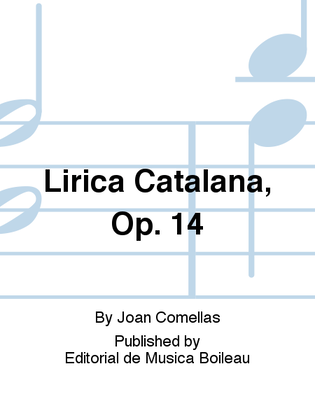 Book cover for Lirica Catalana, Op. 14