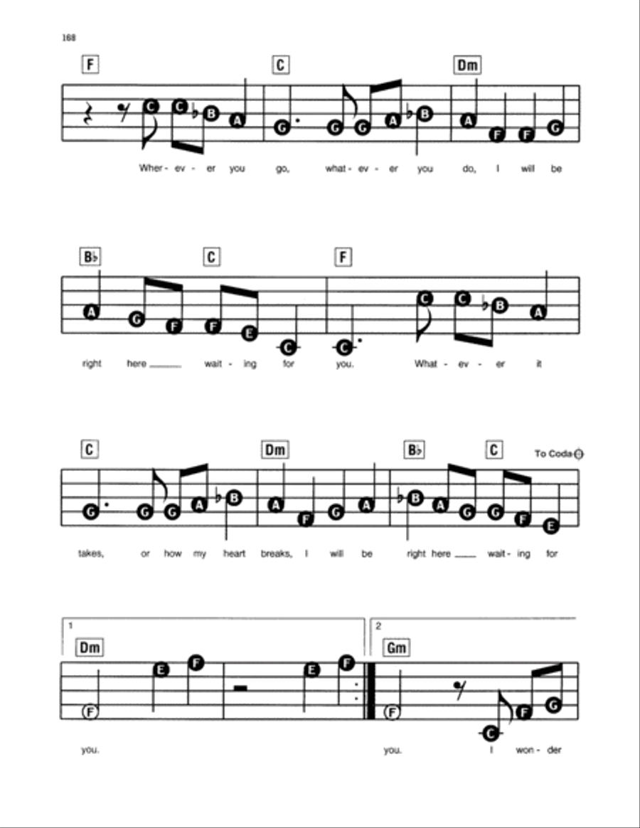 Right Here Waiting Electronic Keyboard scores gallery preview page 3