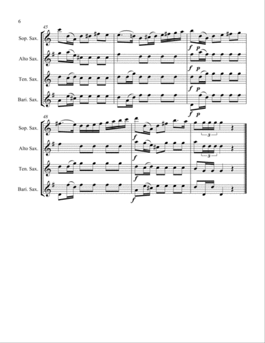 Bolero Bolero Woodwind Quartet scores gallery preview page 6
