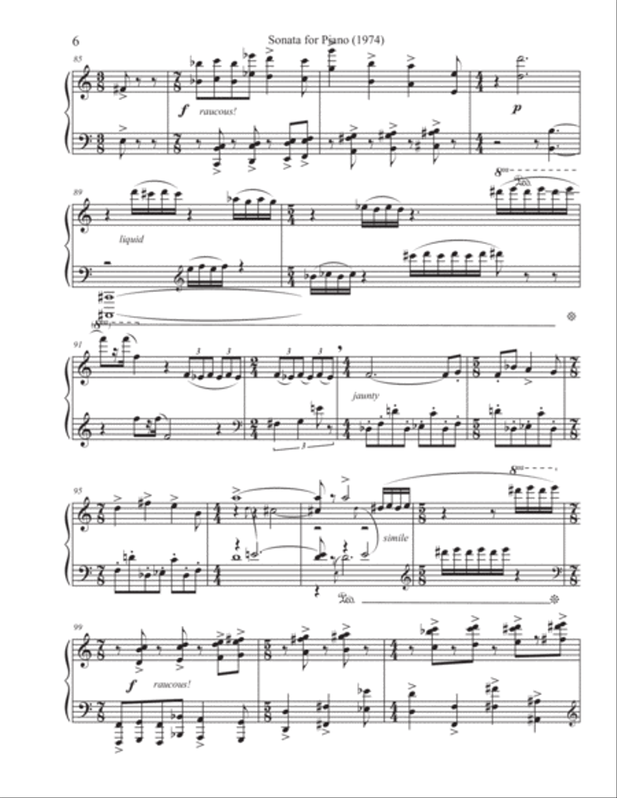 Sonata for Piano (1974) Sonata for Piano (1974) Piano Solo scores gallery preview page 6