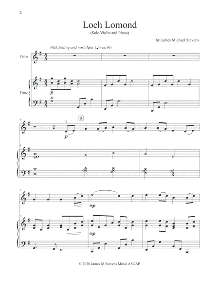 Loch Lomond - Violin & Piano image number null