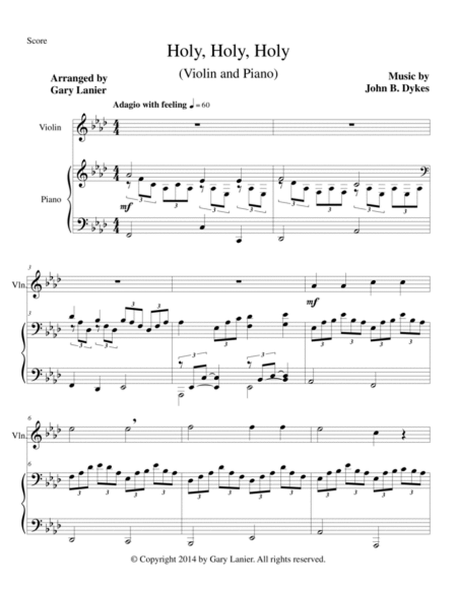2 PAK HYMN SERIES! HOLY, HOLY, HOLY & TO GOD BE THE GLORY, Violin & Piano (Score & Parts) image number null