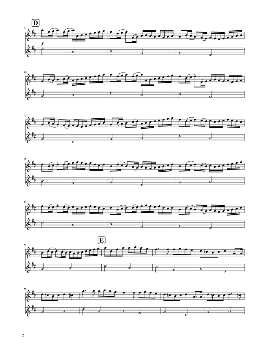 Canon in D - Flute Duet Flute Duet scores gallery preview page 2