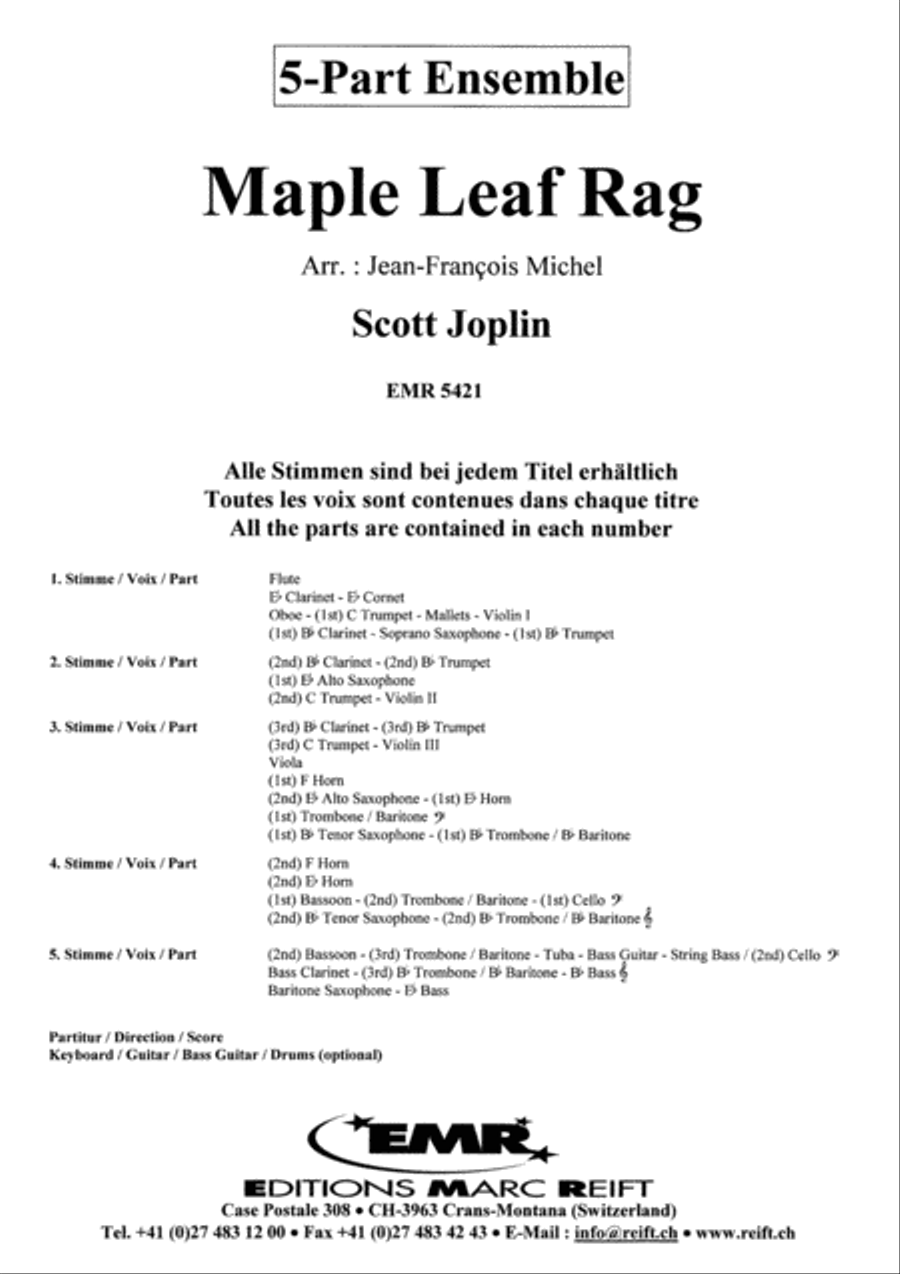 Maple Leaf Rag Maple Leaf Rag Concert Band scores gallery preview page 2