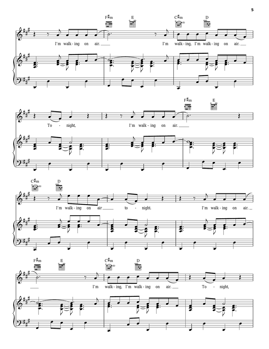 Walking On Air Piano, Vocal, Guitar scores gallery preview page 5