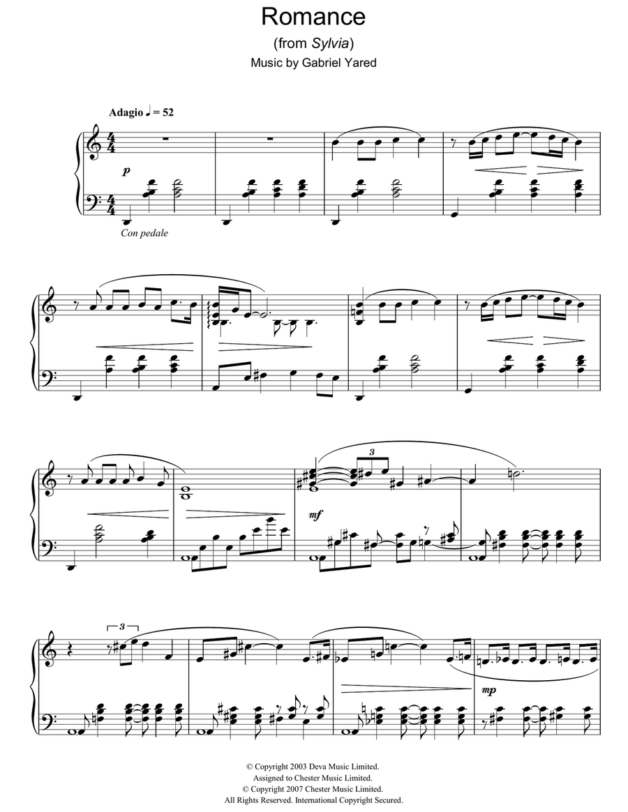 Romance (from Sylvia) Piano Solo scores gallery preview page 1
