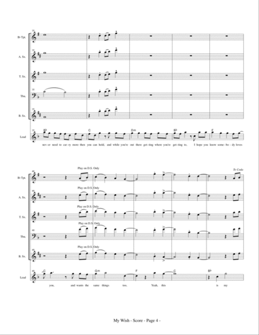 My Wish My Wish Large Ensemble scores gallery preview page 6