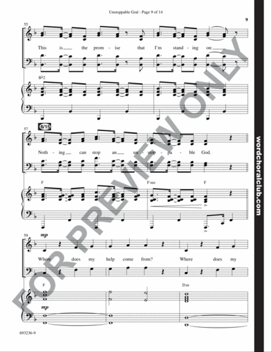 Unstoppable God - Anthem 4-Part scores gallery preview page 10