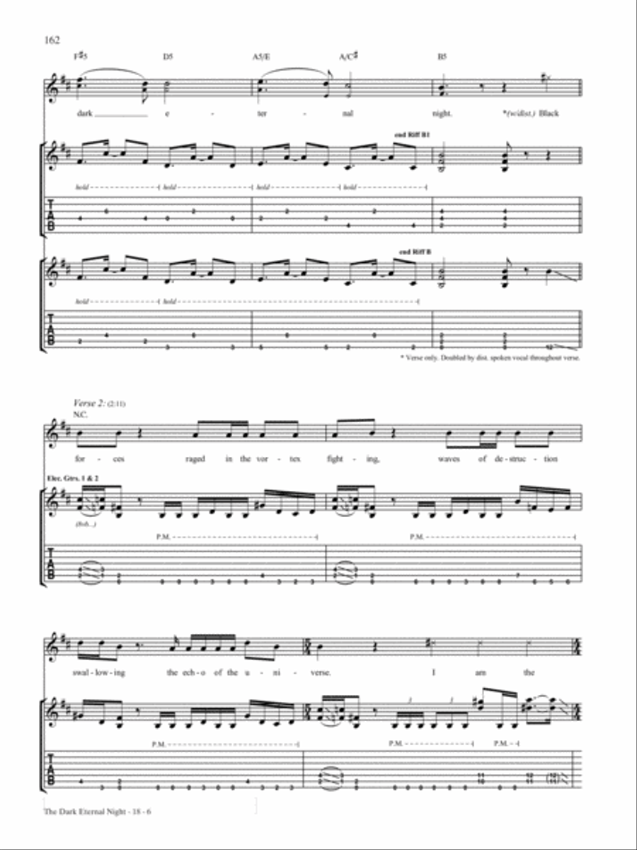 The Dark Eternal Night Guitar Tablature scores gallery preview page 6