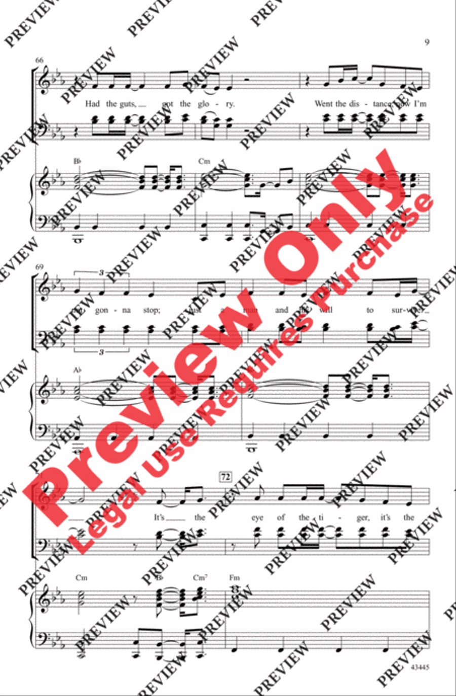 Eye of the Tiger 4-Part scores gallery preview page 9