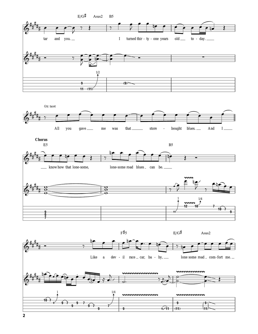 Lonesome Road Blues Lonesome Road Blues Acoustic Guitar scores gallery preview page 2