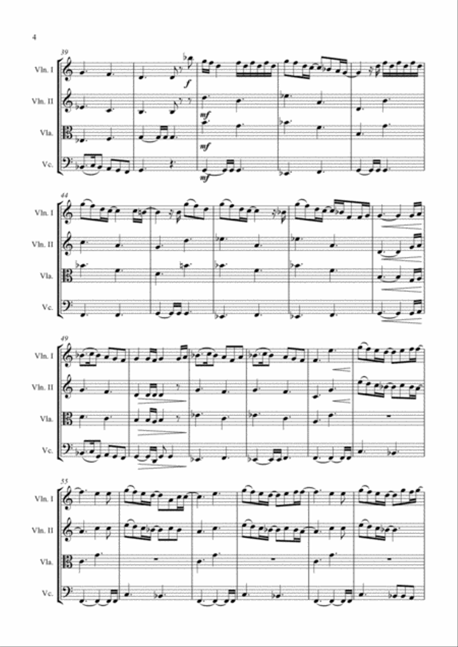 Kiss From A Rose String Quartet scores gallery preview page 4
