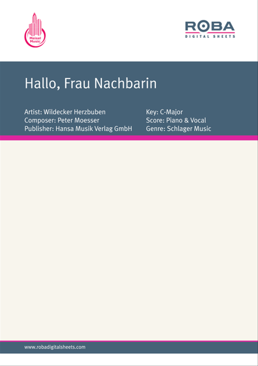 Hallo, Frau Nachbarin Voice scores gallery preview page 1