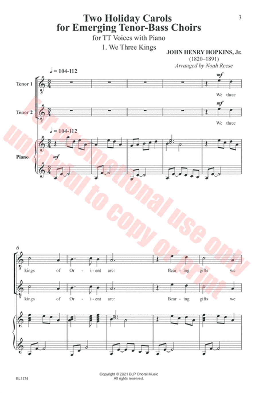 Two Holiday Carols for Emerging Tenor-Bass Choirs Choir scores gallery preview page 4