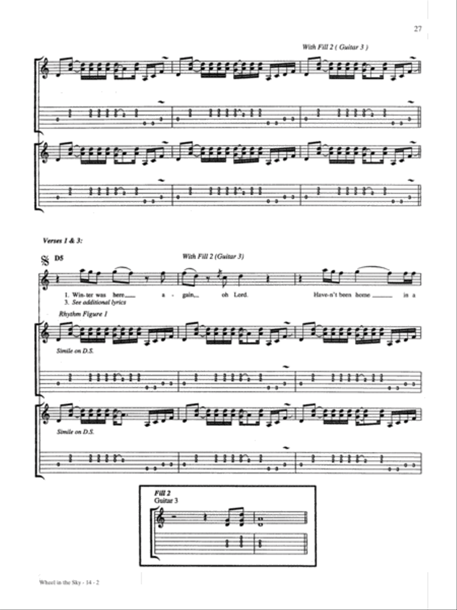 Wheel in the Sky Guitar Tablature scores gallery preview page 2